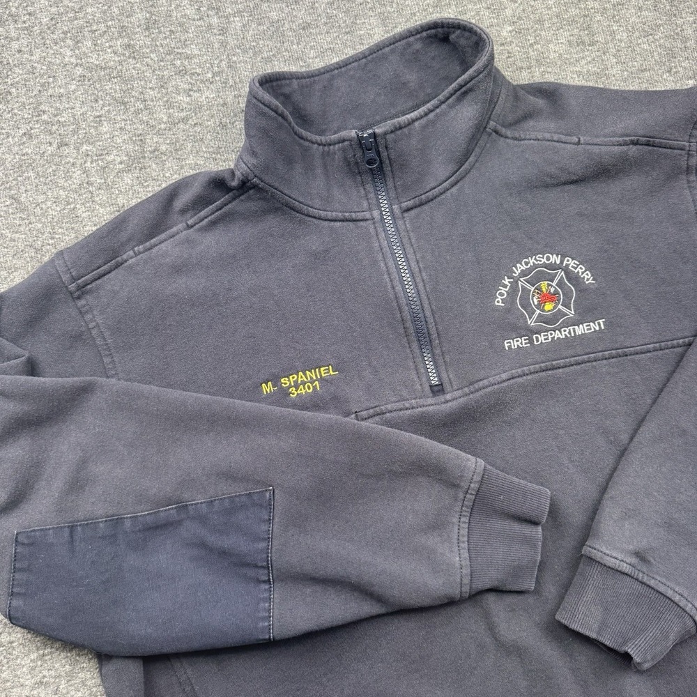 5.11 Tactical Job Shirt 1/4 Zip Sweatshirt Elbow Patch Workwear Dark Navy Sz XL